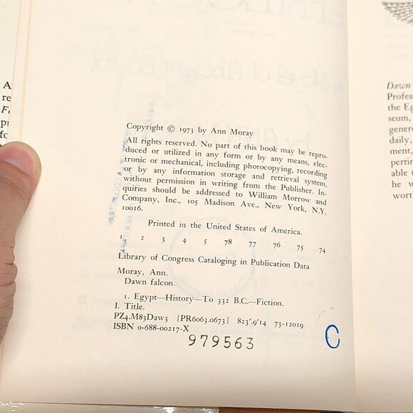 Dawn Falcon by Ann Moray 1974 Vintage HARDCOVER - RARE - OOP - Picture 6 of 6